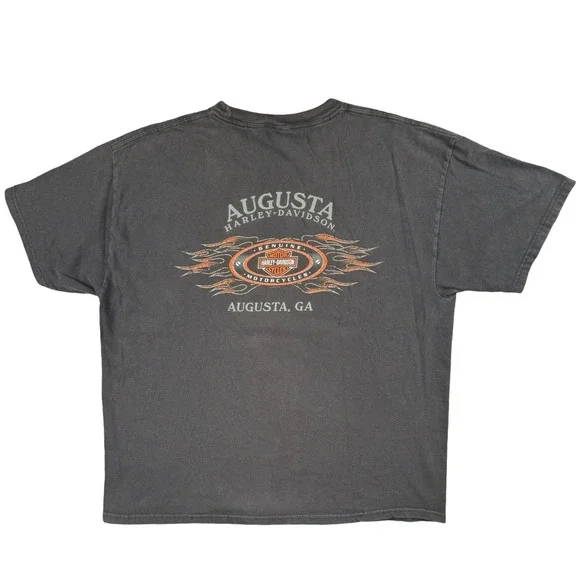 Harley Davidson Pin Up Girl Flame T Shirt Augusta GA XL 2011 - Picture 3 of 7